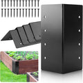 U0U 4 Pcak Raised Garden Bed Corner Brackets6 x 3 x 3 Metal Corner Brackets for WoodBlack Raised Bed Corners with Screws for Vegetable Flower Planter Garden (6 x 3 x 3)