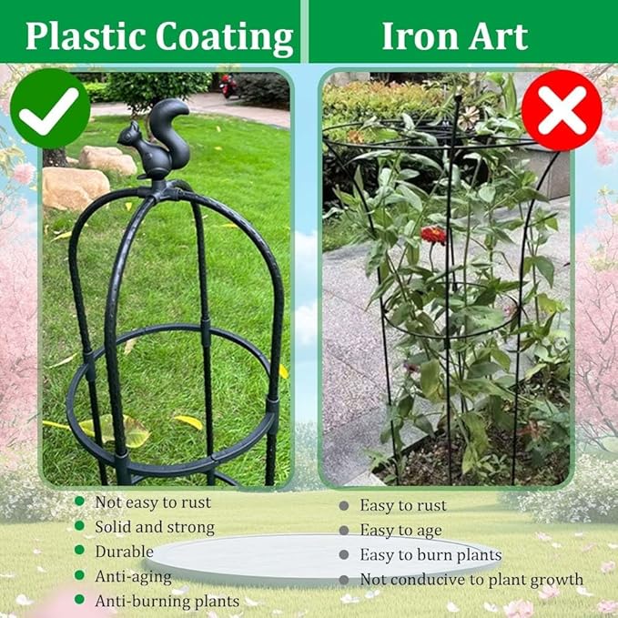 Obelisk Plant Tower Garden Trellis for Climbing Plants Flowers Stand Rose Vines Trellis for Outdoor &amp Indoor Garden Obelisk(Black28x175cm/11x69in)