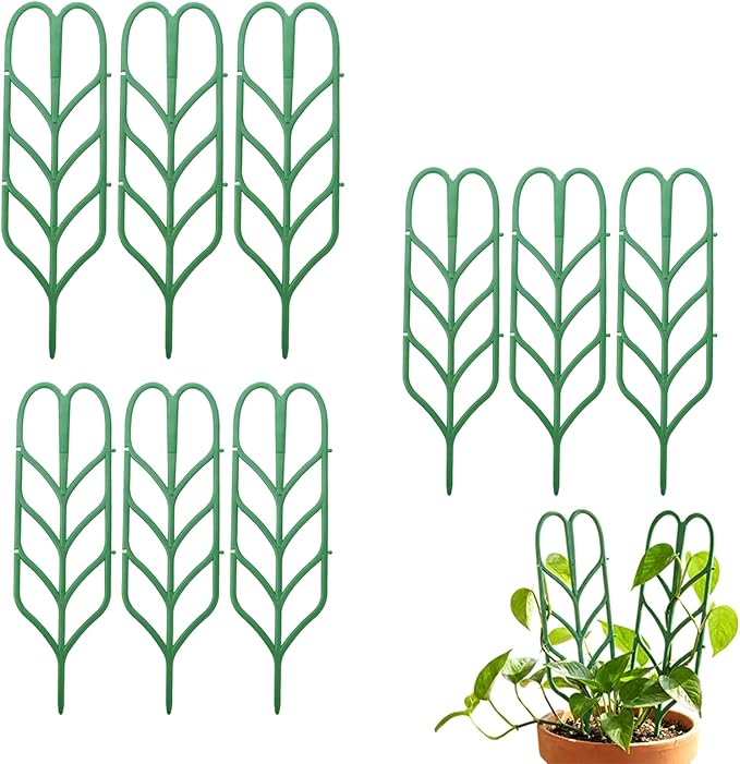 Plant Trellis for Climbing Plants Indoor Outdoor Plastic Garden Trellis Adjustable Potted Plant Support for Pothos Ivy Hoya Monstera &amp Flower Vines (9PCS)