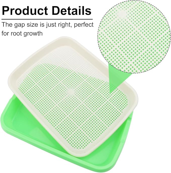 20 Pack 12.6 x 10 x 1.8 inch Microgreens Growing Trays BPA-Free Sprouting Trays Germination Tray for Beans Wheatgrass &amp Microgreens Home Kitchen &amp Garden