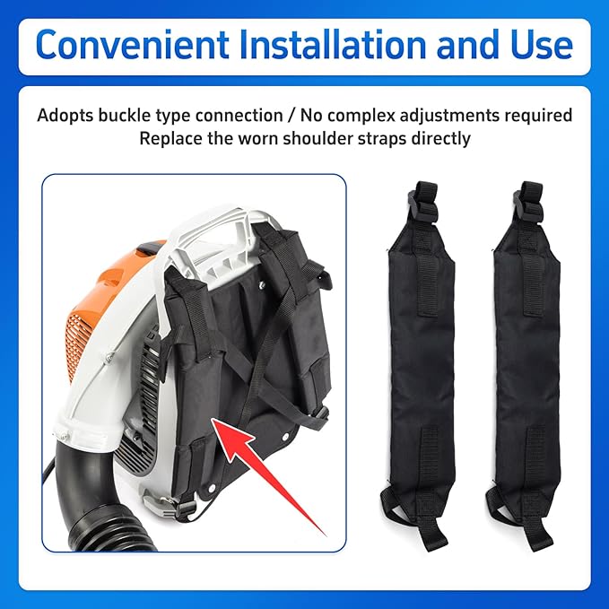 2Pcs 4244-710-9005 Blower Harness Straps Compatible with STIHL Backpack Leaf Blowers BR350 BR430 BR450 SR430 SR450 Left and Right Shoulder Strap Replace 4244 710 9005 42447109005 Black