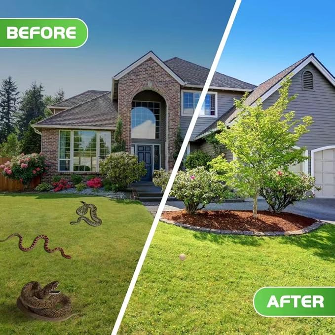 Snake Repellent for Yard Powerful Snake Away Repellent for Outdoors Pet Safe Backyard Snakes Deterrent Copperhead Snake Repeller Effective Rattlesnake Repellant 8P