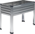 Galvanized Raised Garden Bed with Legs48×18×30in Elevated Planter Box for BackyardOutdoor Garden Patio Balcony 300lb CapacitySilver