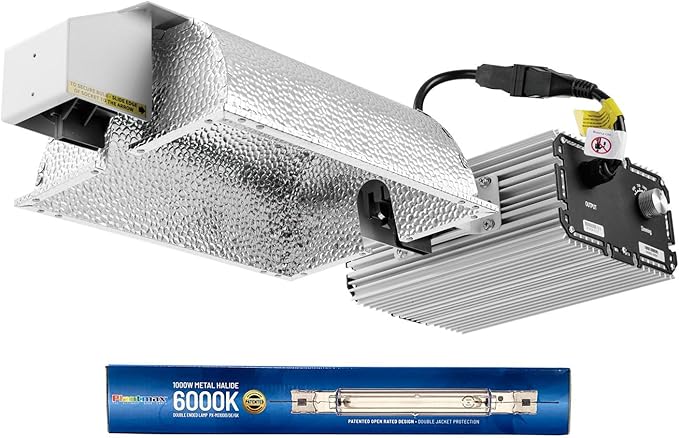 UltraGrow – Classic 1000W DE Double Ended HID Grow Light System with HID Bulb Dimmable Ballast for Indoor Growing (Classic &amp MH)