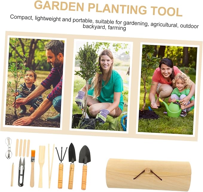 Mipcase 1set Mini Gardening Tool Set Outdoor Garden Hand Tools for Bonsai Vegetables and Houseplants Lightweight and Portable Gardening Accessories for Efficient Farming