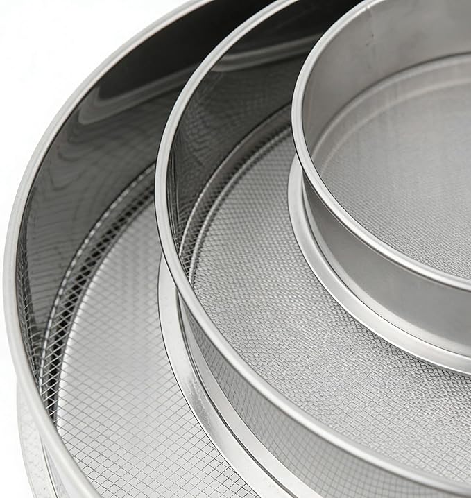 Garden Sieve Mesh Heavy Duty Screens Fine Multipurpose Sifter Compost Soil Strainer Outdoor Gardening Tool Durable Screening Equipment Three Piece Set for Dirt Rocks Gravel Home