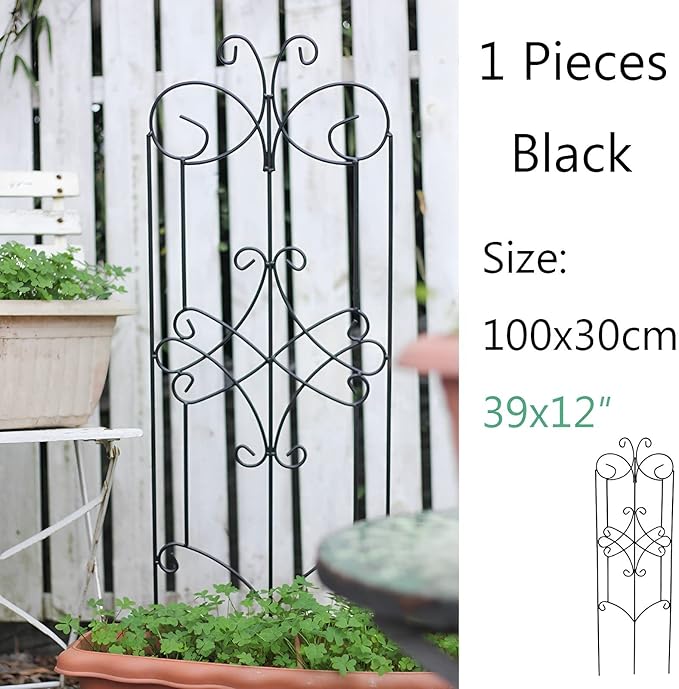 39X12″ Metal Plant Trellis Outdoor Decorative Garden Trellis Plant Support Stakes Decorative Privacy Screen for Garden Balcony Backyard