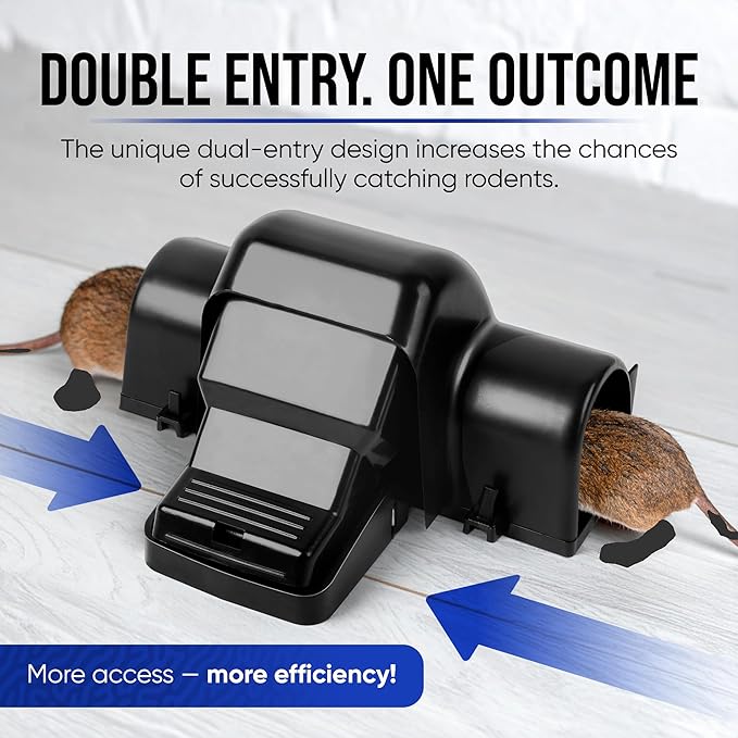 Rat and Chipmunk Traps. Prevents Accidental Triggering with Dual Tunneled Design. Covered Snap Traps Reusable Pest Control for RatsOutdoor Indoor &amp Use 4 Pack (4)