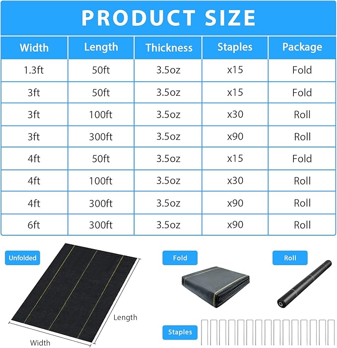 4ft x100ft Pro Black Weed Barrier 6oz Premium Landscape Fabric-Heavy Duty Woven Ground Cloth with Superior Permeability Weed Control Convenient Design