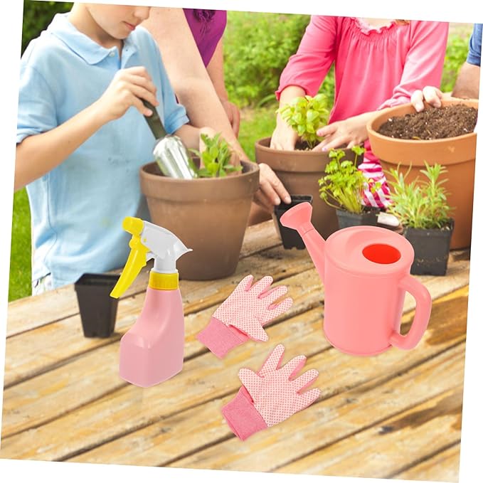BESPORTBLE 1set Boys and Girls Gardening Tools Set Apron Gloves Rake Shovel Watering Can and Tote Bag Garden Tool Kit for Outdoor Fun and Learning