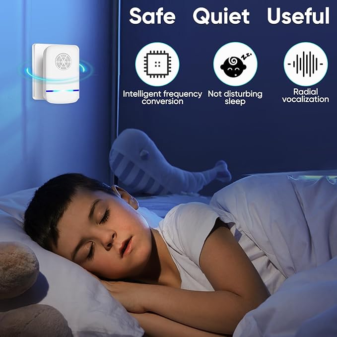 Ultrasonic Pest Repeller Indoor 6 Pcs Electronic Pest Mouse Repellent Ultrasonic Plug in for Mosquito Mice Ant Roach Fleas Spider Bug for Home Hotel Garage Office