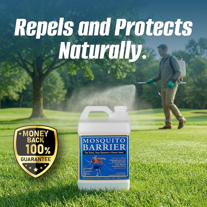 Liquid Garlic Mosquito Repellent Concentrate 1 Gallon (2 Pack) – Professional Outdoor Treatment for Lawns Landscapes &amp Perimeter Areas – Yard &amp Home Mosquito Protection