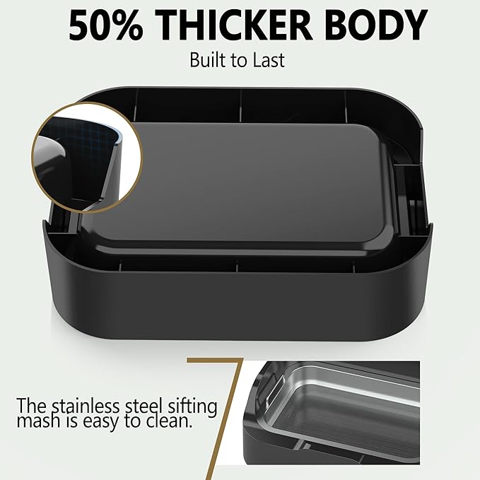 Trim Tray with Replaceable 150 Micron Screen – Includes 2 Precision Scissors Brush &amp Magnifying Glass – Multi-Functional Sifting Tray for Sorting Drying &amp Gardening