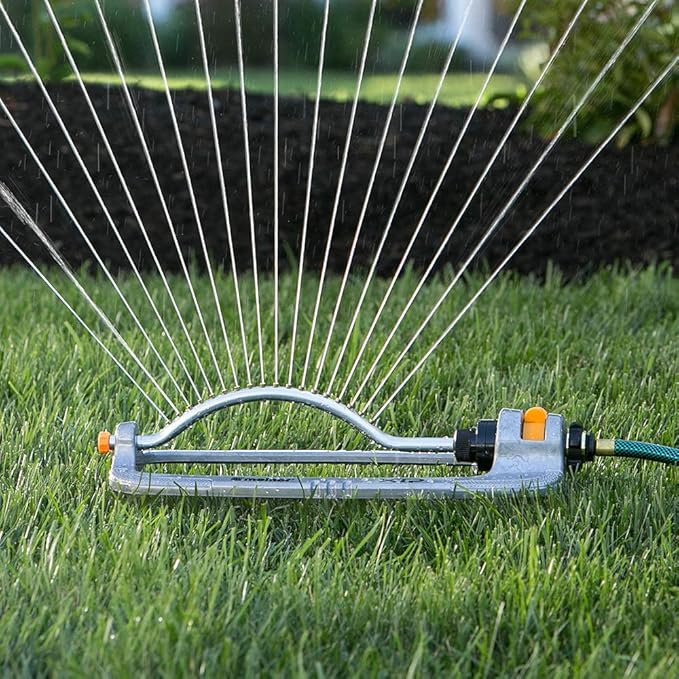 Melnor 65118-AMZ XT Metal Turbo Oscillating Sprinkler with QuickConnect Product Adapter Amazon Bundle 4000 sq. ft. Coverage