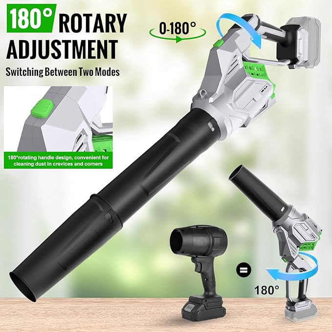 Cordless Leaf Blower Battery Powered Up to 600CFM Compatible with Makita 18V Battery(Bare Tool) 6 Speed Modes Handheld Leaf Blowers for Lawn Care Yard Garage Snow