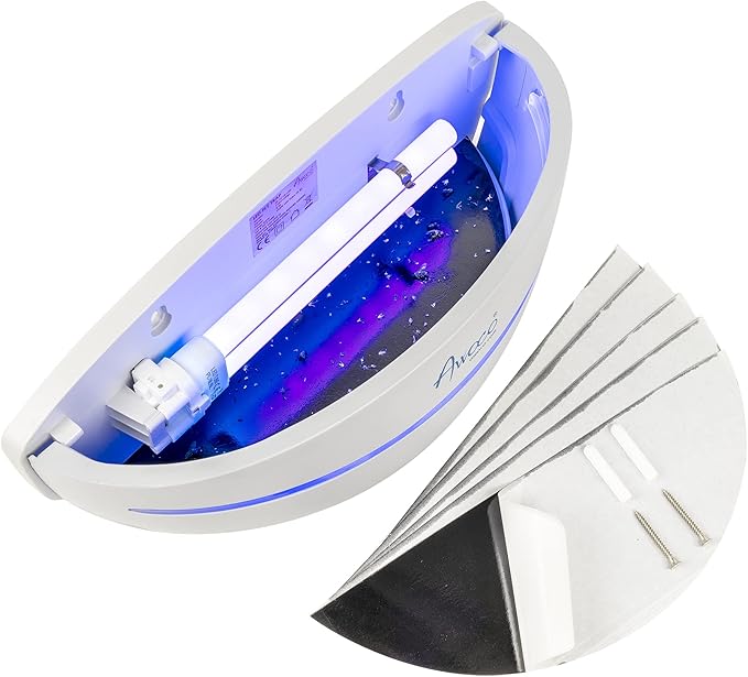 Awoco LED 5W Wall Mount Sconce Sticky Fly Trap Lamp for Capturing Flying Insects Flies Mosquitoes and Moths (Fly Trap + 6 Glue Boards)