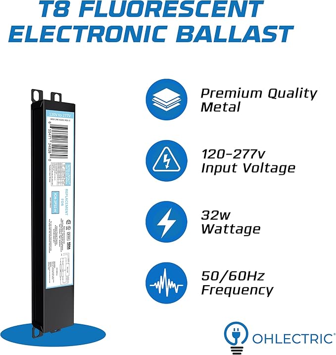 10 Pack - Replacement for ICN-4P32-SC 3 &amp 4 Lamp T8 Fluorescent Electronic Ballast - 120-277 Volt - Instant Start - UL Approved