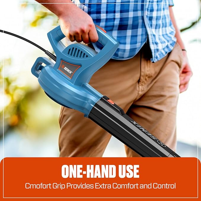 SENIX 6 AMP Handheld Electric Leaf Blower Up to 260 CFM and 155 MPH Lightweight 120V (BLE06-L)
