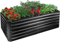 EDOSTORY Metal Raised Bed Garden Bed Kit 6x3x2ft Tall Galvanized Planter Raised Garden Boxes Outdoor Large Metal Raised Garden Beds for Flowers Vegetables Herbs