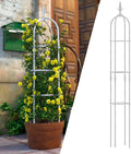 Garden Obelisk Potted Plant Stand Tomato Cage Garden Trellis for Climbing Plants Patio Backyard Flowers Black/White (Color : White Size : 190x25cm)