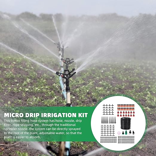 Milisten Automatic Drip Irrigation Kit 15m Micro Drip Irrigation System for Garden Greenhouse Outdoor Watering with Tubing and Connectors