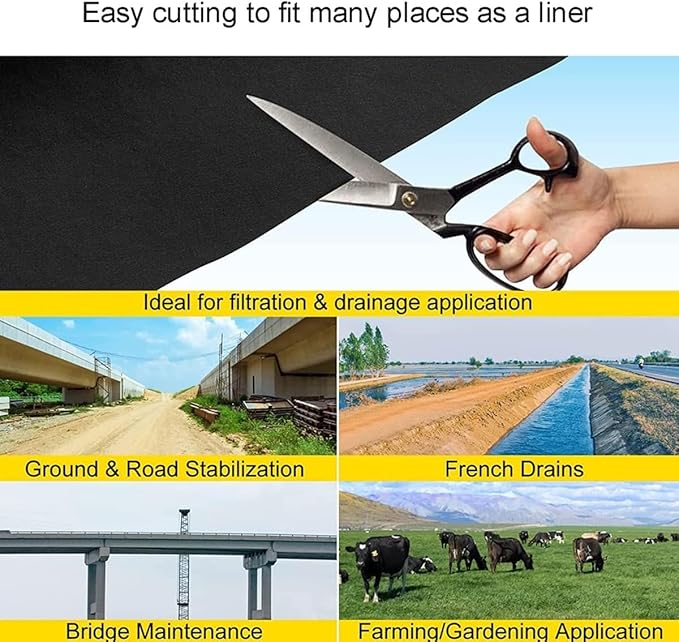 Weed Control Film Geotextile Weed Control Membrane Weed Barrier Landscape Fabric Water Permeable Garden Ground Cover(0.91x91m/3x300ft)