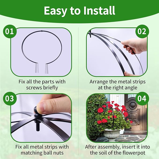 2Pcs Metal Obelisk Trellis for Climbing Plants Outdoor 25.5X21.5 Circle Garden Trellises for Vines Flowers Climbing Plant Trellis Potted Cages Plant Support for Patio Doorway Courtyard Decor