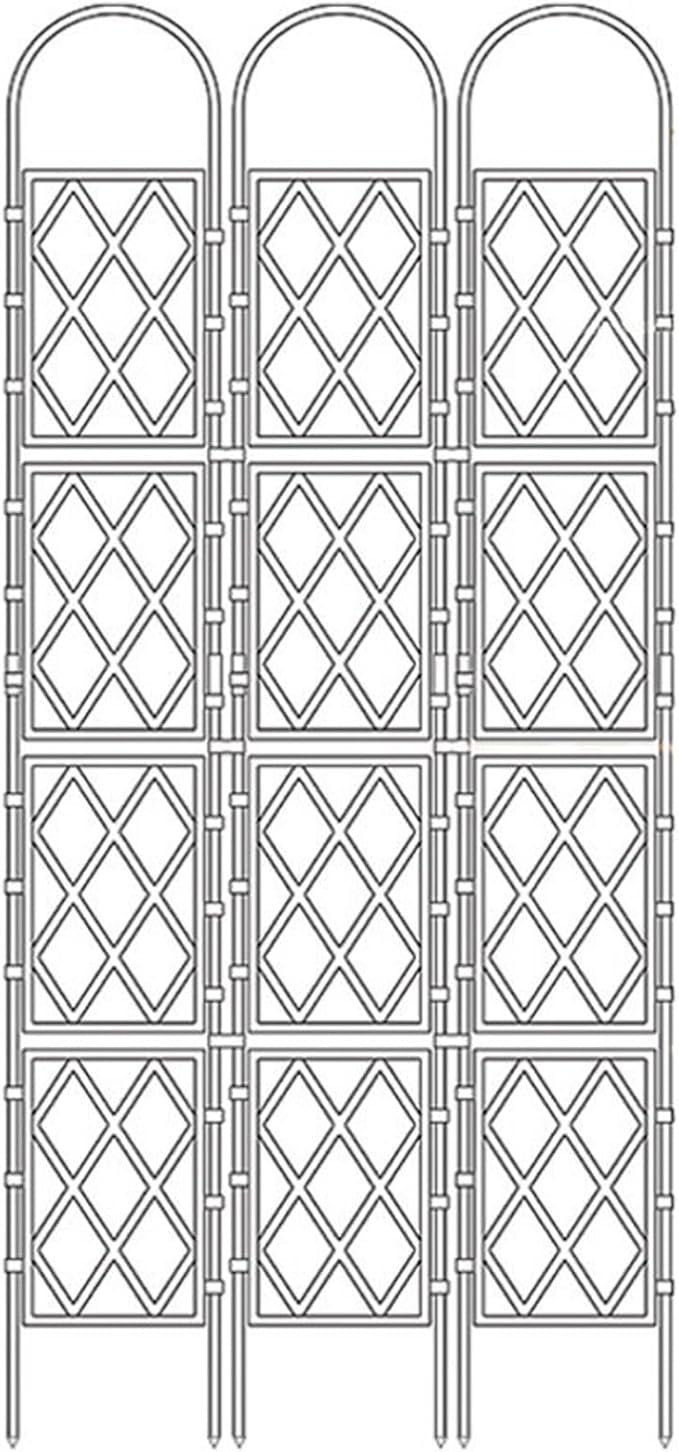 Garden Trellis for Climbing Plants Heavy Duty Plant Support Stake for Flower Vegetable Vine Rose Plants Outdoor(Color:BlackSize:210 * 30cm/82.7 * 11.8in)