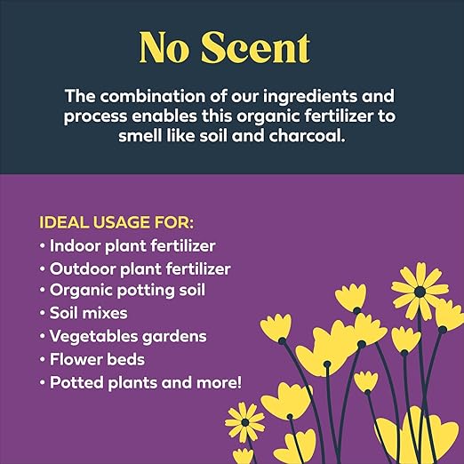 Organic Fertilizer Biochar Activated with Chicken Manure Indoor Outdoor Plant Food Kid and Pet Safe No Odor for Soil Flowers Potted Plants Raised Beds Vegetable Garden Compost 10 lb