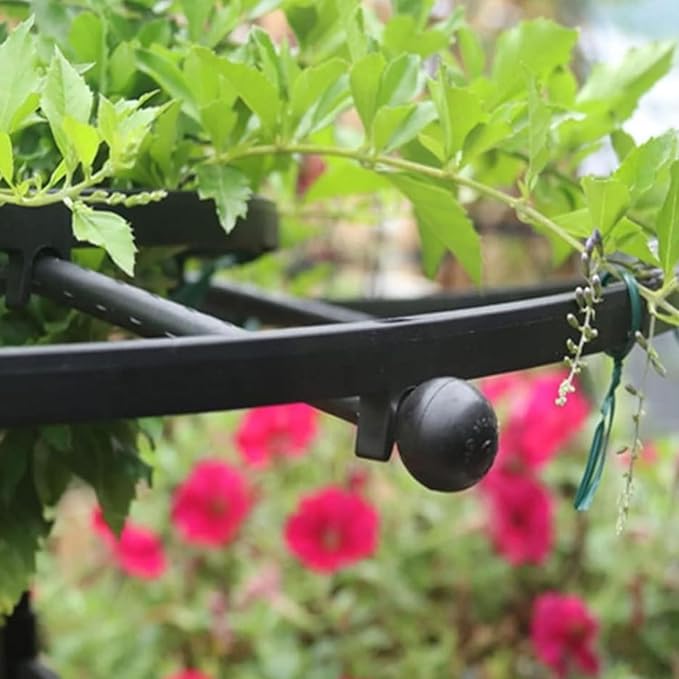 Vertical Umbrella Trellis for Climbing Plants and Flowers Rustproof Vertical Garden Trellis Wisteria Trellis Outdoor Flower Support Cage Climbing Stand Rack for Vines Rose(Black90CM/35.4in)