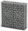 Gabion Basket with Lids Galvanized Wire 39.4x39.4x11.8 Gabion Raised Bed Gabion Cages Basket Steel Woven Gabion Net for Backyard Garden -AA