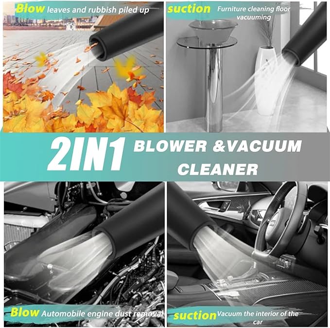 Cordless Electric Air Blower &amp Suction Leaf Computer Dust Snow Blowing Cleaner Collector Power Tool