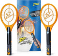 ZAP IT! Bug Zapper Rechargeable Bug Zapper Racket 4000 Volt USB Charging Cable 2 Pack (Mini Orange)
