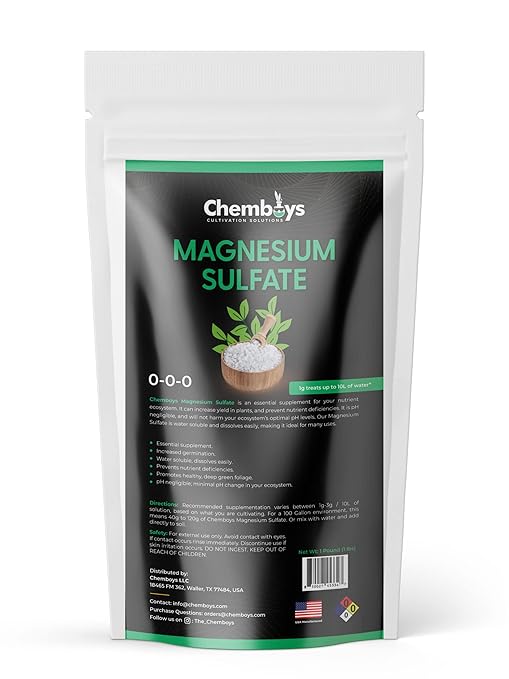 Chemboys 100% Magnesium Sulfate Plant Food – Agricultural Grade Epsom Salts Water Soluble Dry Pellets Plant Fertilizer for Garden Nutrition Big Bloom Yield Boost – Made in USA