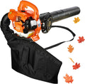 Leaf Vacuum Cordless with Bag 2 in 1 Leaf Vacuum Mulcher 26CC 2 Stroke Leaf Mulcher Dual-Purpose Gas Powered Leaf Blower Vacuum for Blowing and Suction Leaf (Orange)