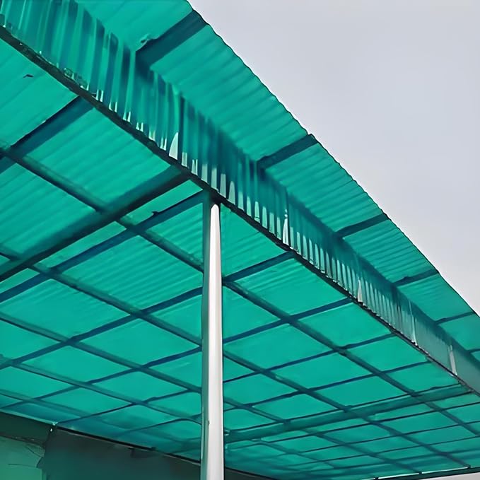 5 PCS Clear Polycarbonate Roof Panels Corrugated Plastic Greenhouse Sheets UV Resistant Rainproof BoardSunshine Board Sheds Skylights Easy Cut Covering Panel(35.4in W x 59in L Green)
