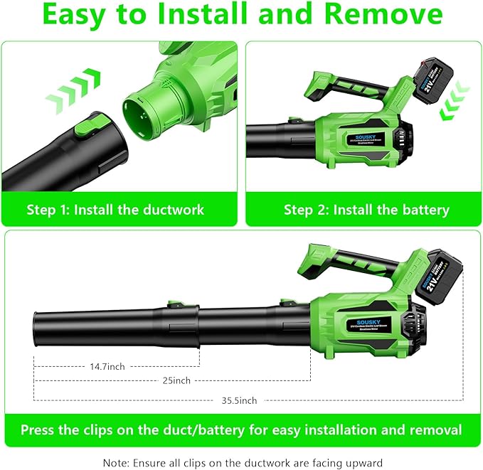 Leaf Blower Cordless Battery Leaf Blower with 2 * 6.0Ah Batteries and Charger 21V Brushless Electric Leaf Blowers with 5 Speed Levels and Turbo Mode for Lawn CareBlowing LeavesYard Cleanup