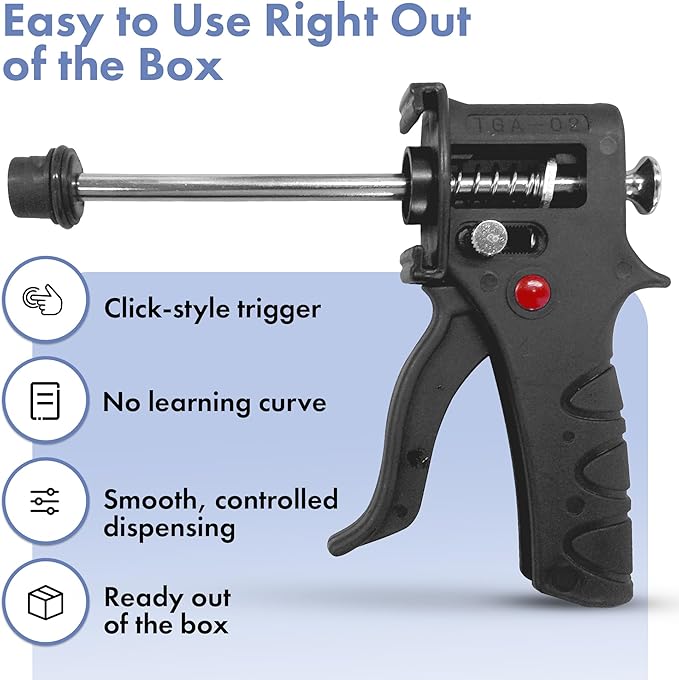 DH1 Gel Bait Gun - Precision Insect Bait Gun for Ant Roach and Pest - Click-Style Plunger Mechanism Ideal for Professionals &amp Home Owners Standard 35 Grams &amp Gel not Included