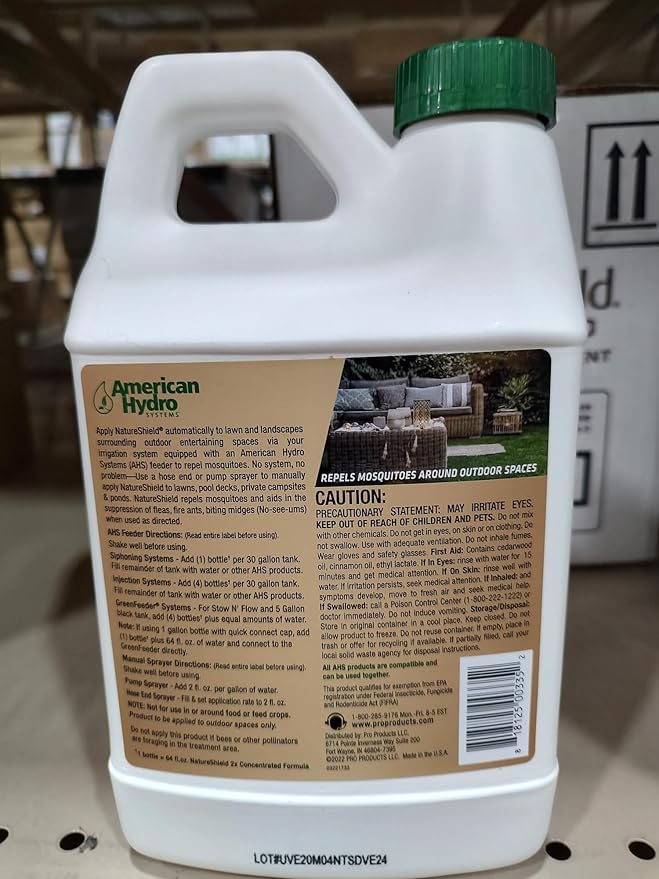 NatureShield Insect and Pest Repellent Outdoor Bug Repellent for Patio and Lawn Use with Irrigation Feeder System Pump or Hose End Sprayer 64 Fl Oz 4 Pack
