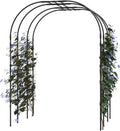 Large Garden Arch Trellis 79.5 L - Metal Wedding Arch for Outdoor Ceremony Climbing Plants &amp Vine Support | Rust-Proofs Steel with Decorative Scrolls Easy Assembly