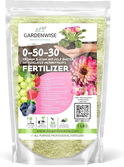 0-50-30 Universal Premium Bud and Bloom Booster Increases Flowering &amp Yield for Use in Soil and Hydroponics Super Concentrated Flower Fuel (1 LBS)