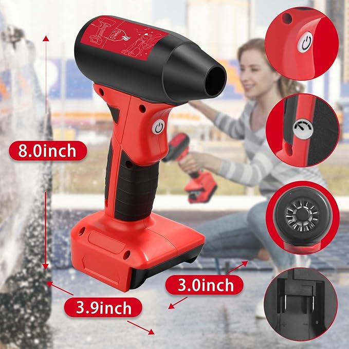 Cordless Leaf Blower 130000 RPM High Speed Jet Fan Compatible with Craftsman 20V Battery Lightweight Handheld Electric Blower for Lawn Care Yard Patio Dust &amp Debris Cleaning