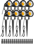 ZUCKEO Low Voltage Landscape Lights LED Landscape Lighting 5W 12V Garden Pathway Lights Waterproof Warm White Walls Trees Flags Outdoor Landscape Spotlights with Stakes (8 Pack)