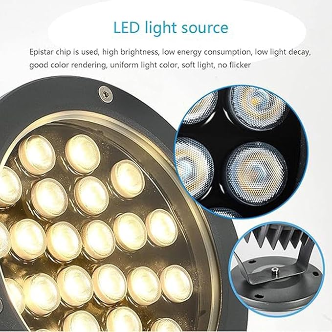 LED Beam Spotlight - Outdoor Tree Floodlights IP66 Waterproof Patio LED Spotlight 100-240V Rotatable Round Garden Landscape Light for Lawn Hotel Patio Tree Lighting(Blue48W)