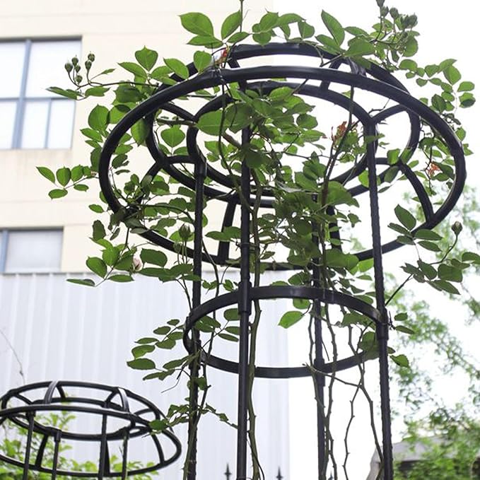 Garden Trellis for Climbing Plants Mushroom Top Round Trellis Vegetable Support Frame Sturdy Vine Plant Holder Outdoor Garden Accessory for Bean Cucumber Zucchini Grape Rose Clematis Flowers