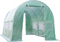 Replacement Cover for Portable Greenhouse Large Walk-in Green Hot Garden House Top Tarp 2 Zippered Doors Green 6 Roll-up Windows (Frame Does NOT Included) (12 x 7 x 6.7 ft)