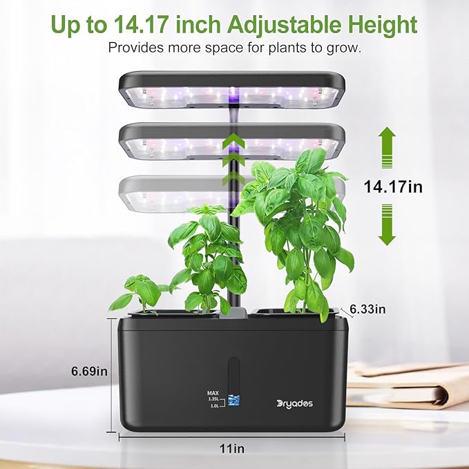 Indoor Garden System 19 Watt LED Growing Light Upgrade 2 Self-Watering Soil-Cultivated Growing Pots Gardening Gifts for Mom Plant Pot for Vegetables Herbs Tomato(No Seeds&ampSoil)