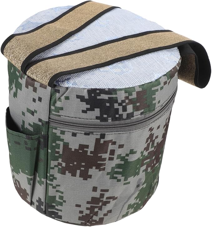 DOITOOL Portable Foam Farming Stool with 25cm Height and Pocket Lightweight Outdoor Workseat for Gardening Weeding Camping and Field Work Random Style