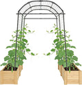 Miory Garden Arch Trellis for Climbing Plants Outdoor Cucumber Trellis for Raised Bed Steel with UV-Resistant PE Coated Plants Support Trellis (71 x 83 Inch)
