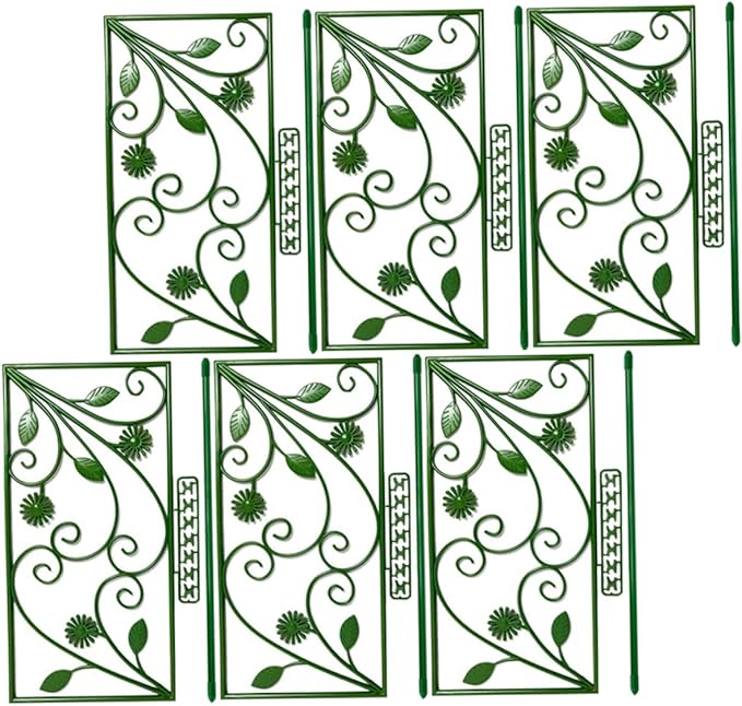 POPETPOP 6pcs Climbing Plants Trellis Support for Vines Grid Design for Roses and Morning Glory Easy to Install High for Garden Decor